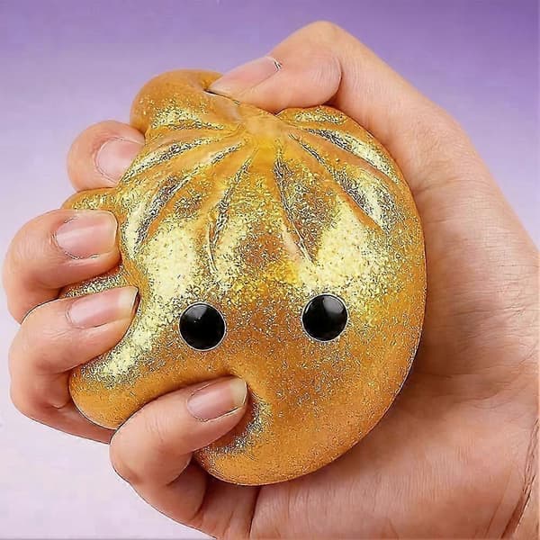Glitter Dumpling Squishy Box Angstlindrende Fidget Dekompresjonsdeig - Ny oppføring Gull Golden