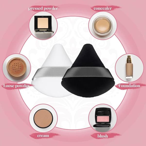 Triangular Compact for Loose Powder Foundation, 12 Pieces