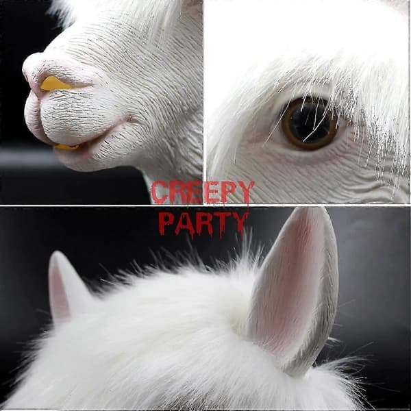 Latex Lama Maske Dyrehode Kostyme for Halloween og Temafester