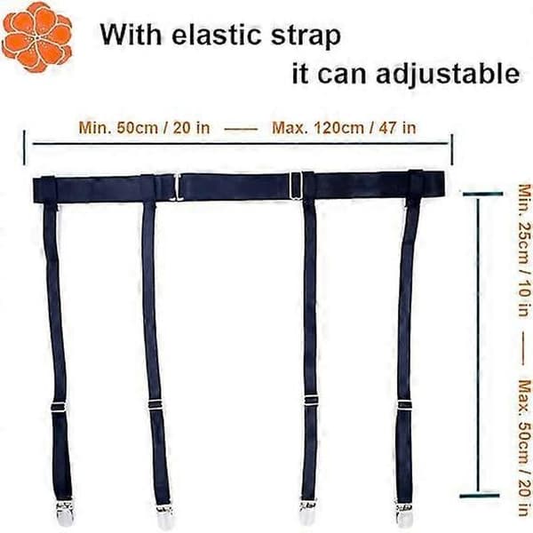Svart, sexy strømpebelteholder for lårhøye strømper, metallklips (LGL)