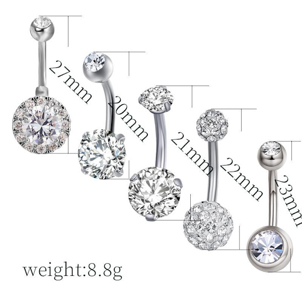 Navelpiercing 5 st / set