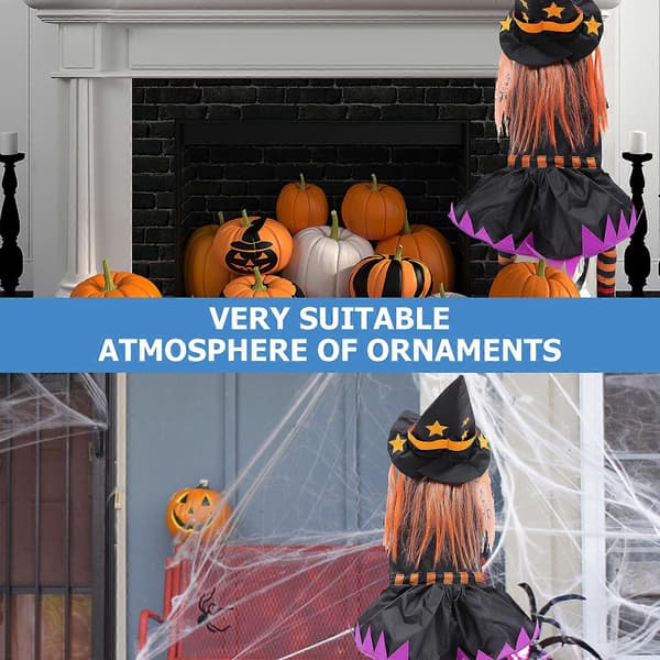 Hængende heksedekoration til Halloween-træ udendørs polyester assorterede farver