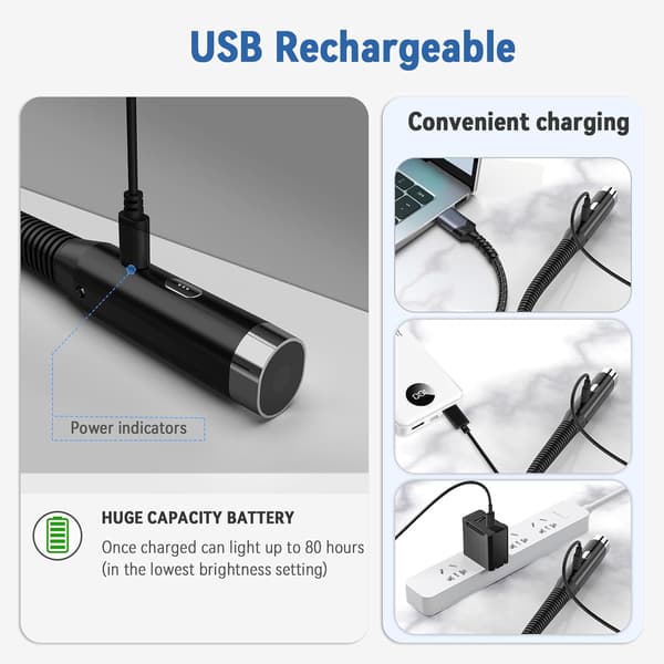 Kaulalukuvalo, USB-ladattava LED-valo