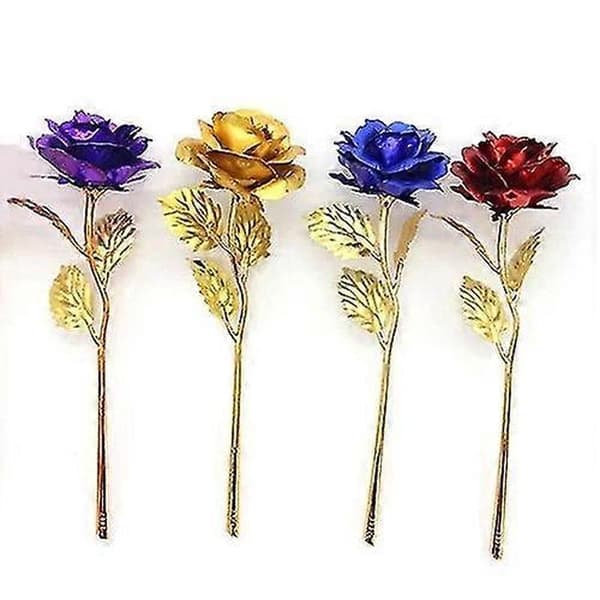Födelsedag Bröllopspresent Guldpläterad Ros Älskares Blomma Doppad Ros Evig Kärlek Q Gold