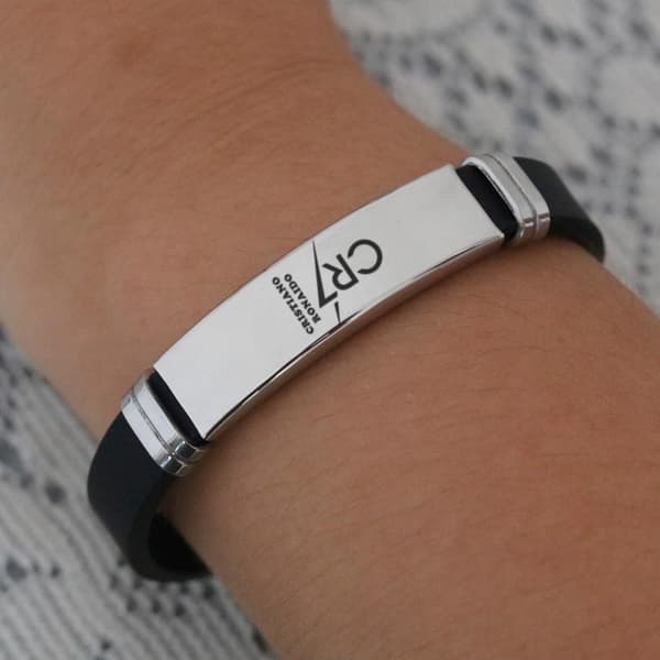 Fodboldklub Sport Silikonearmbånd Rustfrit Stål Justerbart Armbånd*2stk - Perfekt Messi-max Messi