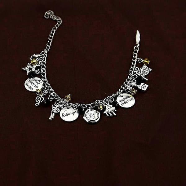 Hamilton Broadway \"Raise Your Voice\" Musik Berlock Armband Gitarrspänne Unisex Silver Silver