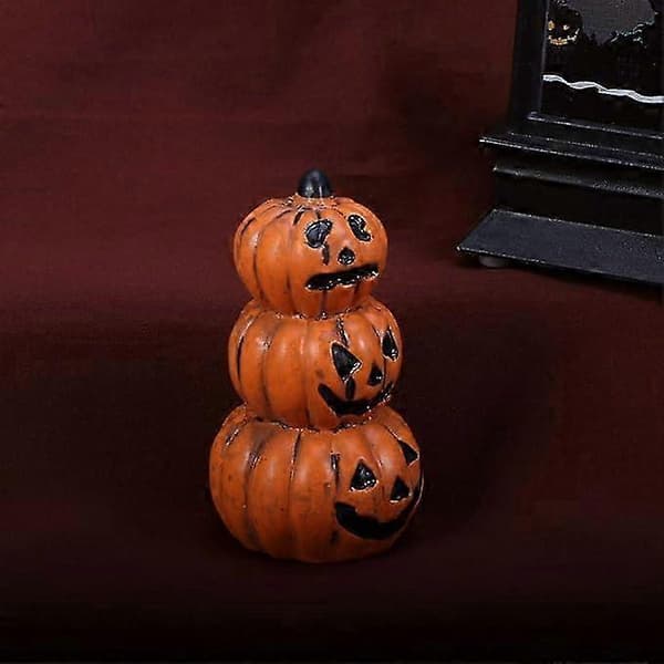 1 stk. Halloween-pynt mini-harpikshåndværk med tre græskarhoveder