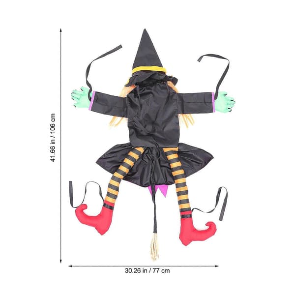 Hængende heksedekoration til Halloween-træ udendørs polyester assorterede farver