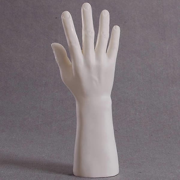 Hand Mannequin Smyckesdisplay Ställ Manlig Handmodell Armband Ring Handskar Vänster hand Vit Left hand White