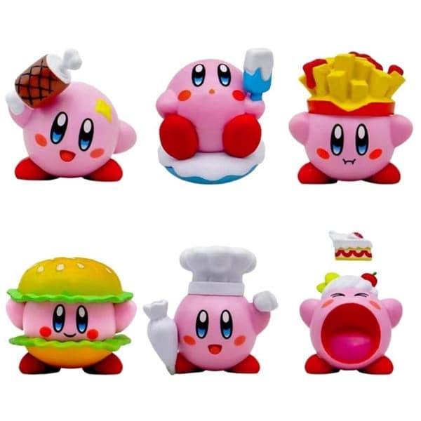 RYI) 6 st Gourmet Star Kirby dockfigurer