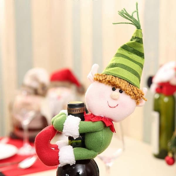 Julepynt Julefrokost Gave Julemand Mønster Vinflaske Cover