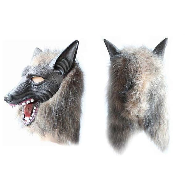 Kostymemaske ulvehode for Halloween-fest, 1 stk skummelt design