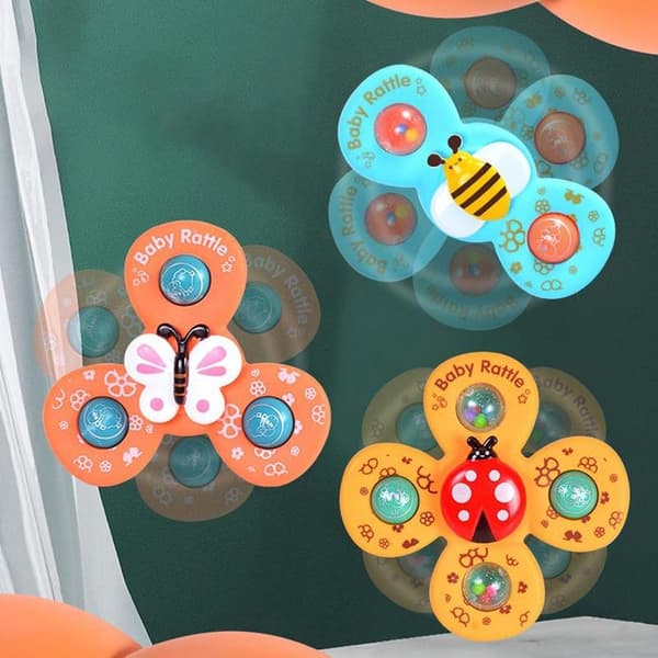 3 stk. Baby Sugekop Snurrelegetøj Fidget Spinner Badelegetøj