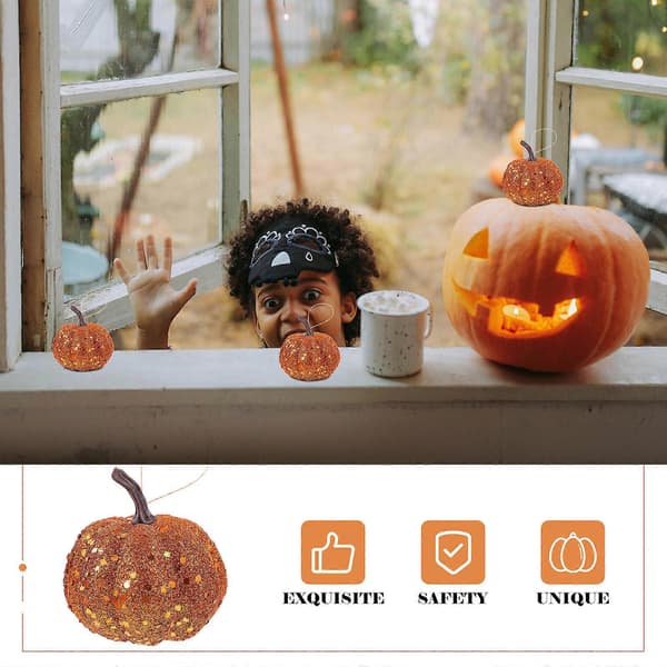 Orange skum-græskar Halloween-pynt til dekoration, 20 stk. ornamenter