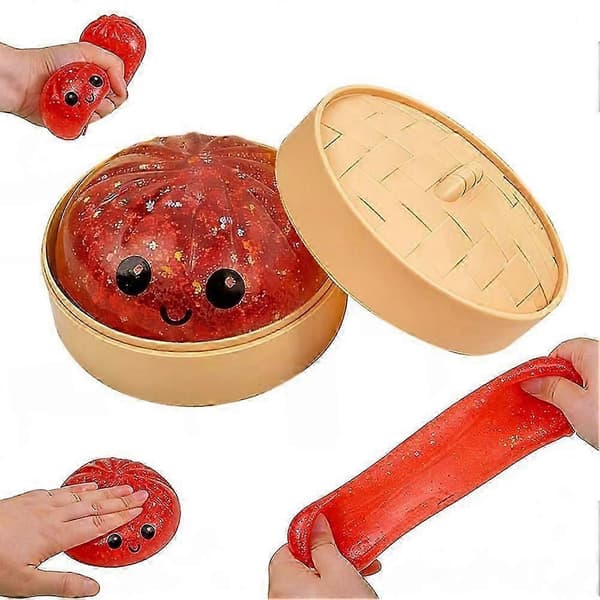 Glitter Dumpling Squishy Box Angstlindrende Fidget Dekompression Dej -Ny Vare Hvid White
