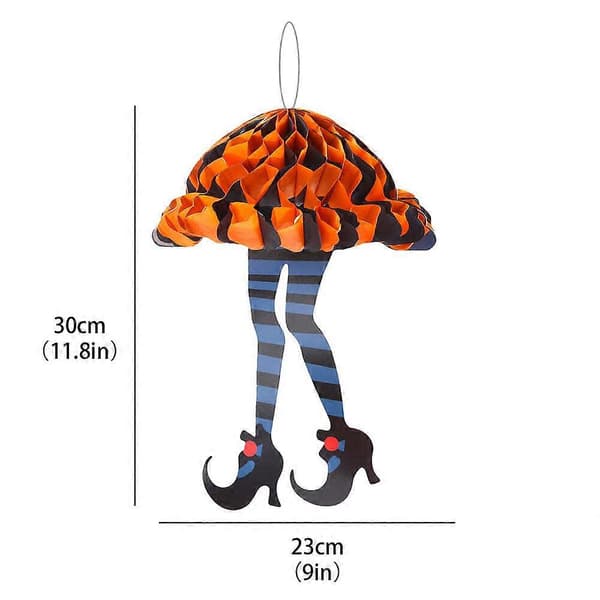 Transformer-pynt Halloween Hekleben honeycomb solitaire dekorationsvedhæng One Size Orange