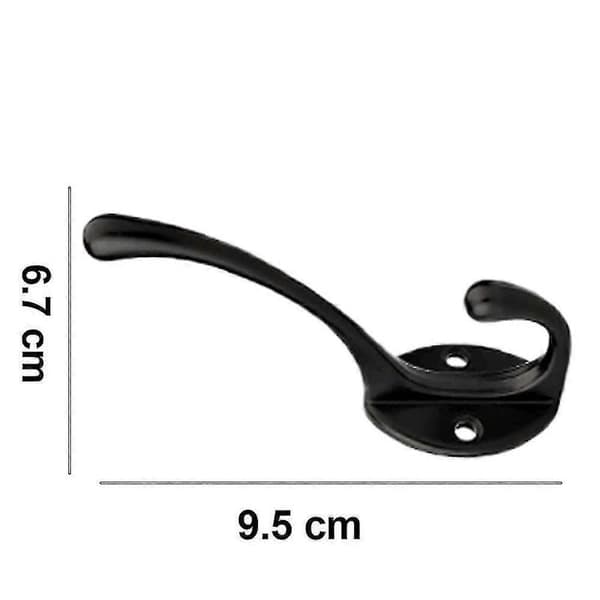 10-pack rustika klädkrokar väggmonterade kraftiga dubbelkrokar retro Black