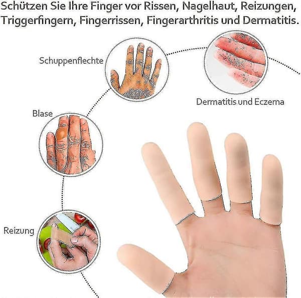 20 st fingertoppar i silikon för fingerskydd