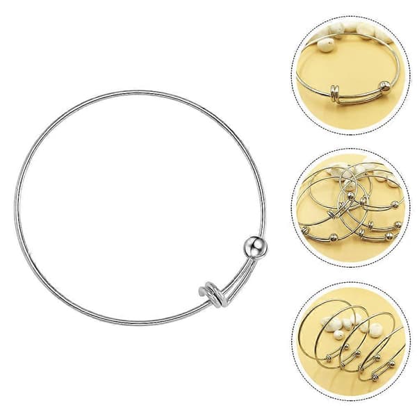 15 STK Rustfrit Stål Spole Push-pull Armbånd Spole Perle Mund Elastisk Justerbar Tråd Blank Armring DIY Smykkefremstilling til Kvinder
