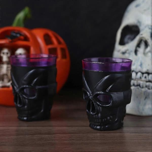 Lysende hodeskallekopp Halloween-festdekorasjon 400ml 12pcs Purple