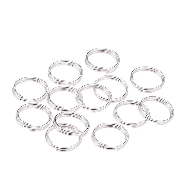 1000X Dobbelt Springringe Sølv Stærk Falmer Ikke Åben Split Forbindelsesløkke Bulk 10mm 10mm