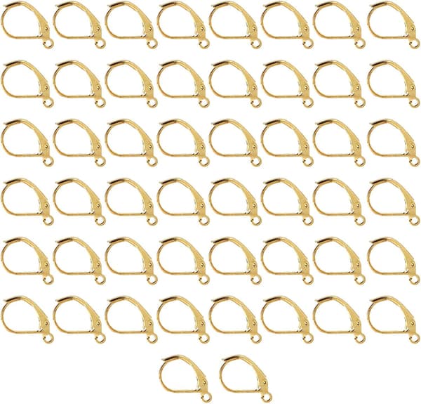 100X Øreringe Guld Bagside Leverback Ørekroge Lås Fund Bulk