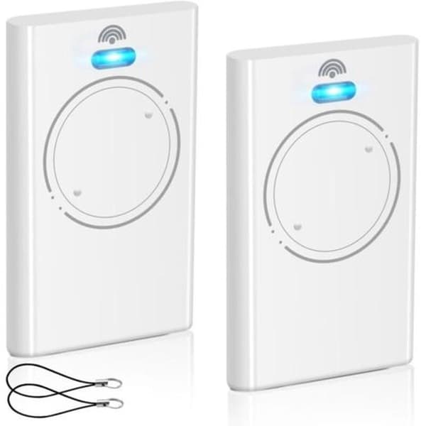 2-pack garage door remote controls 433.92 MHz - Compatible with XT2 433 SLH LR - 2 channels - White
