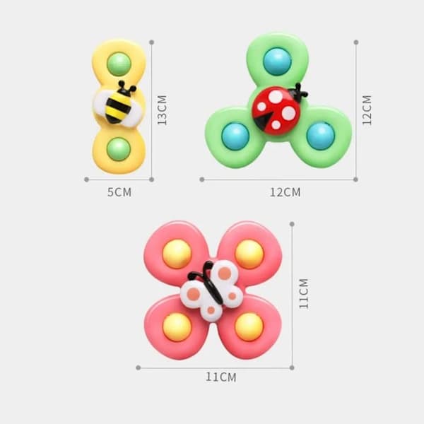 3-pakka - Fidget Spinner imukupilla lapsille - Monivärinen pyörivä lelu, pyörimisiloa