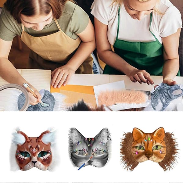 DIY Kissa- ja kettunaamiosarja – Halloween-naamiaisaskartelu A