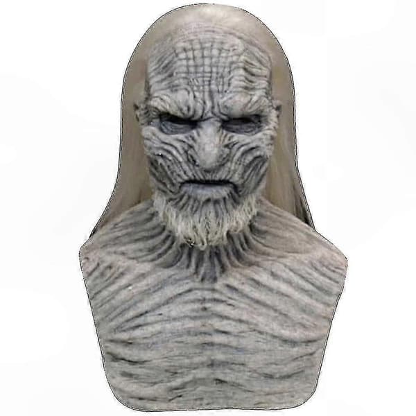 White Walker King helmaske med hår til cosplay og Halloween-kostymer