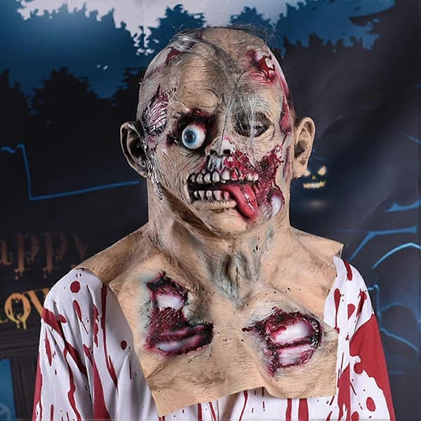 Latex Halloween Øjeæble Tunge Maske Spøgelsesmaske Performance