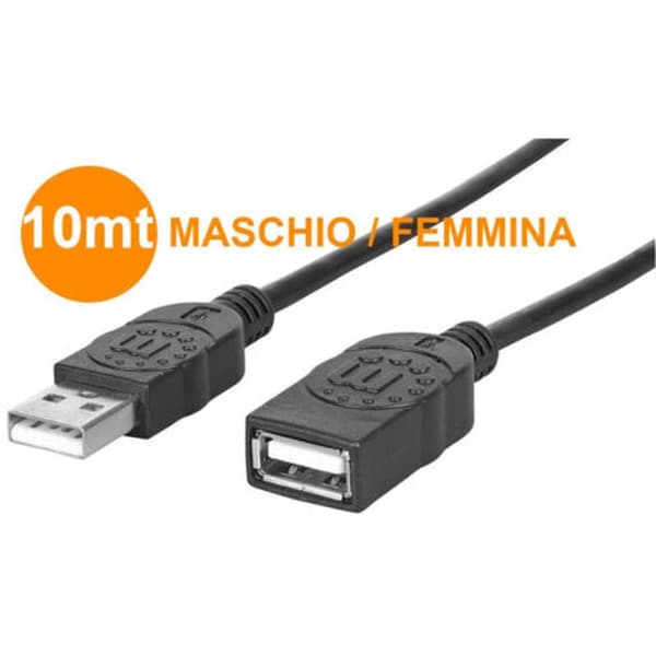 USB-forlængerkabel 10 meter 10m forlænger han/hun 10 m til stationær PC
