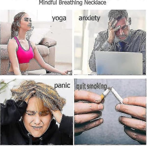 Rygestop Halskæde, Angst Fløjte Halskæde, Åndedræt Halskæde Rygestop, Stresslindrende Mindful Halskæde, Medita 2 Stk Sølv 2Pcs Silver