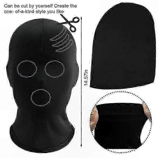 2-pack heltäckande ansiktsmasker för Halloweenfester och maskerader, unisex White-1