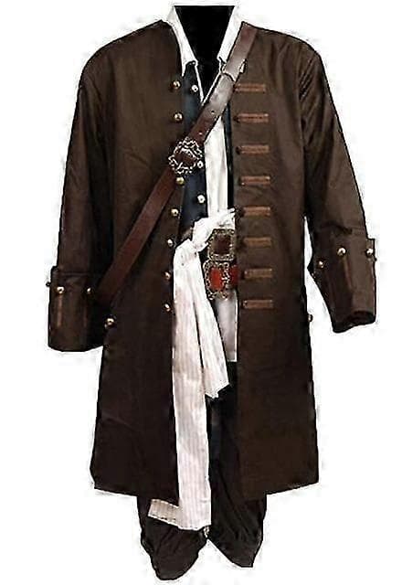 Jack Sparrow Cosplay Kostumesæt - Perfekt til Halloween og cosplay-begivenheder S clothes