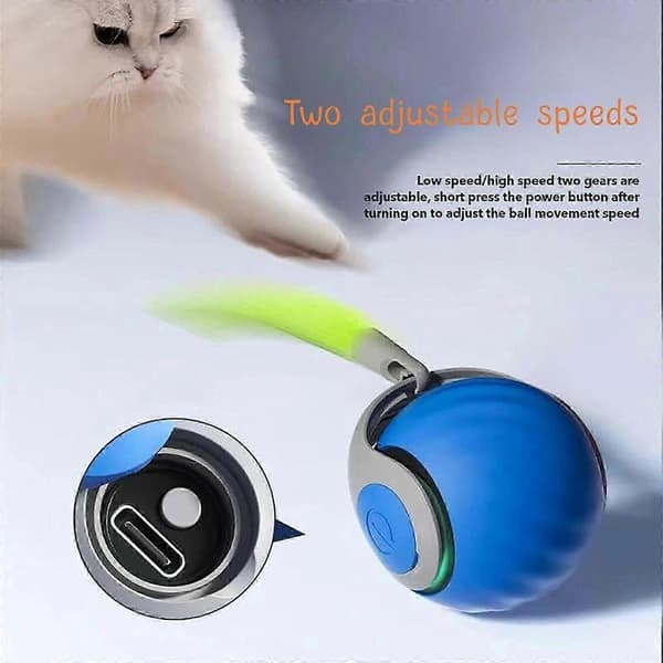 Interaktiv USB-kattleksak för innekatter Blå Blue