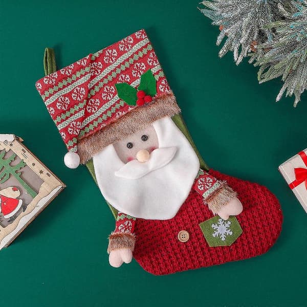 Jultomte Snögubbe Älg Presentstrumpor - Julgransdekoration