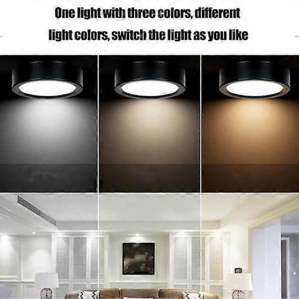 Wall Mounted Wireless Picture Light with Remote Control – 13 Colors Dimmable Battery Lamp 3pcs black 3pcs black