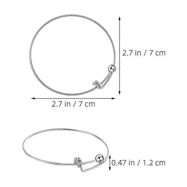 15 STK Rustfrit Stål Spole Push-pull Armbånd Spole Perle Mund Elastisk Justerbar Tråd Blank Armring DIY Smykkefremstilling til Kvinder