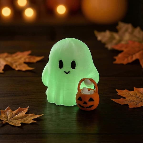Mini Halloween-koriste - Aave- ja kurpitsamalli - toimiston hyllylle B