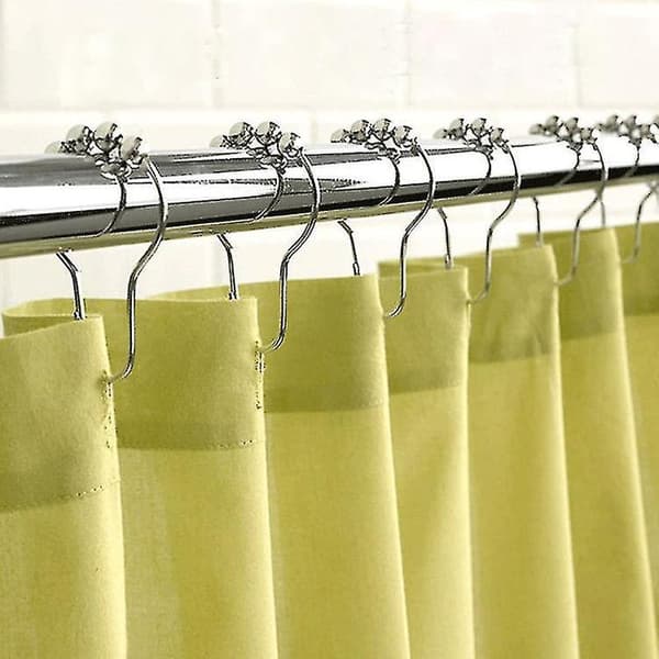 20 st Duschdraperiring Rostfri Metall Duschkrok Ring Duschring För Draperirulle Duschdraperikrok