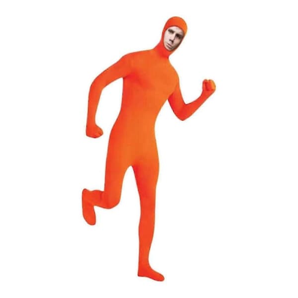Halloween Spandex Bodysuit med Ansiktsåpning, Inkluderer Hatt & Bart Oransje M[JSR] M(160cm)