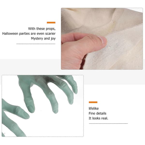 Uhytelige spøgelseshænder til Halloween-haven, 1 par 36x13.5cm Green
