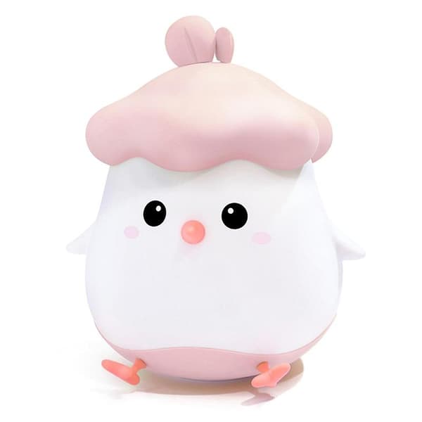 Søt Kyllingform Klapping Mini Nattlys USB-Lading To Moduser Nattbordslampe For Barn Voksne Rom SXQ Pink
