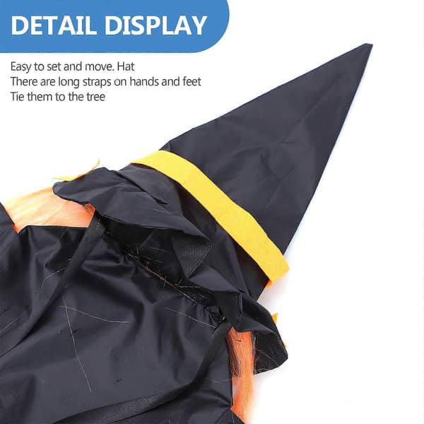 Hængende heksedekoration til Halloween-træ udendørs polyester assorterede farver