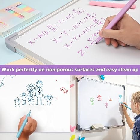 8 stk. Pastel Dry Erase Markers, Fin Spids, Assorterede Farver