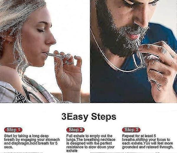 Rygestop Halskæde, Angst Fløjte Halskæde, Åndedræt Halskæde Rygestop, Stresslindrende Mindful Halskæde, Medita 2 Stk Sølv 2Pcs Silver