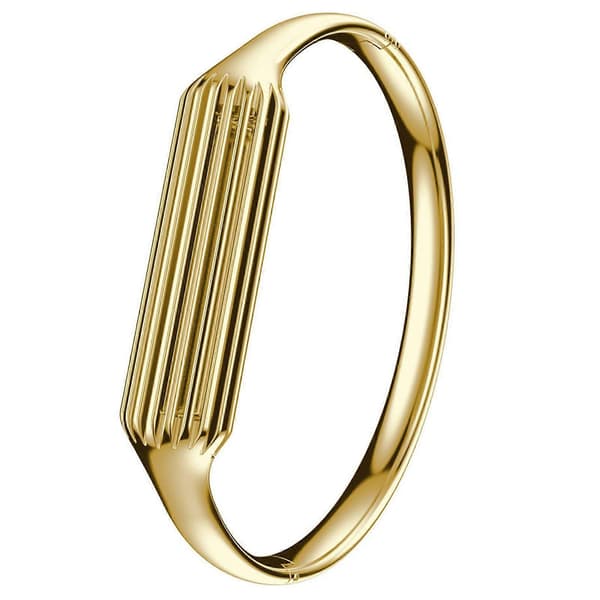 Armbånd i rustfrit stål Metalarmbånd Håndledsdekorationstilbehør til Fitbit Flex 2 Guld