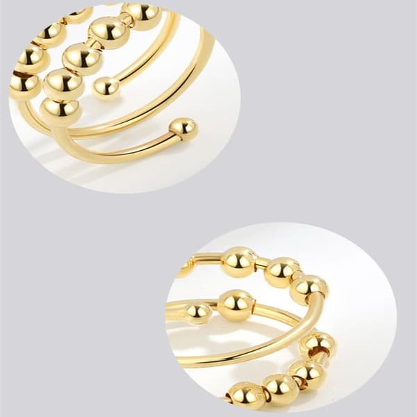 Justerbar antistressring i kopparguld 17 mm