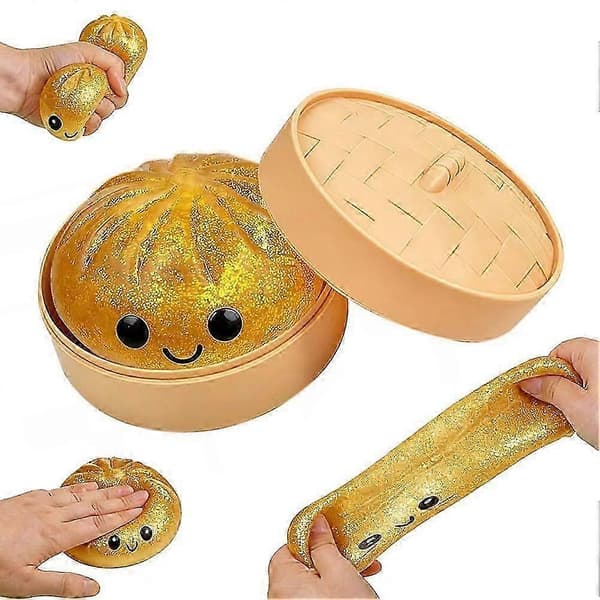 Glitter Dumpling Squishy Box Angstlindrende Fidget Dekompression Dej -Ny Vare Regnbue Rainbow